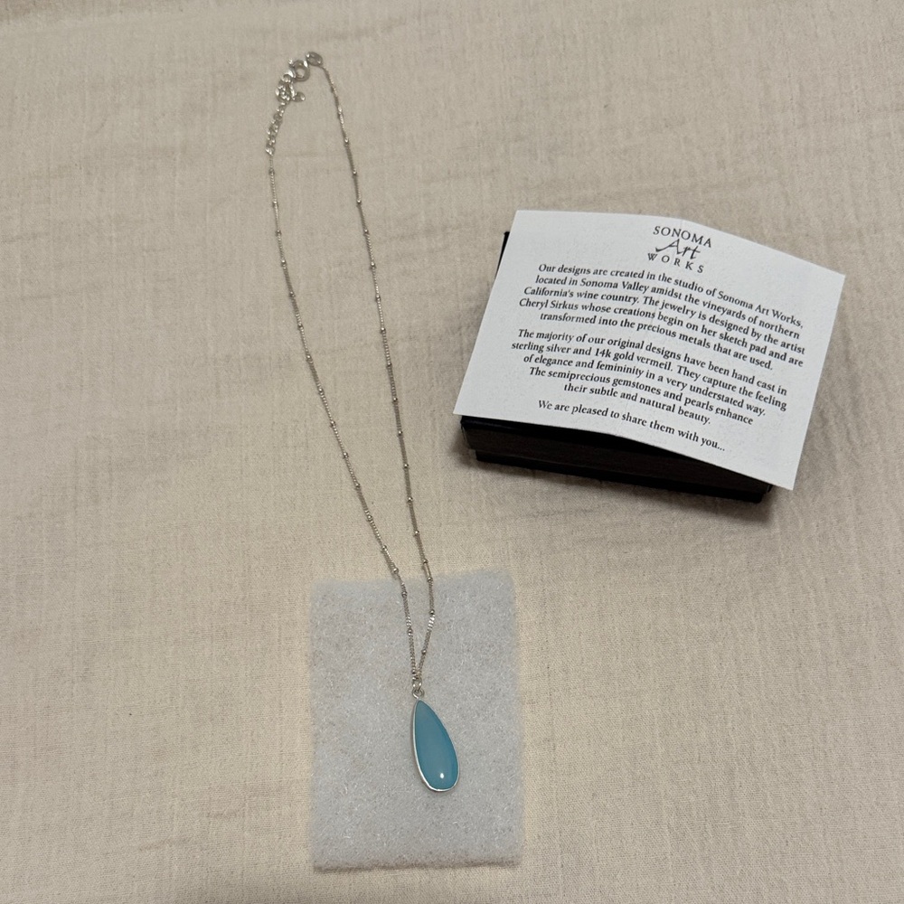 Sonoma Silver Necklace with Teal Pendant